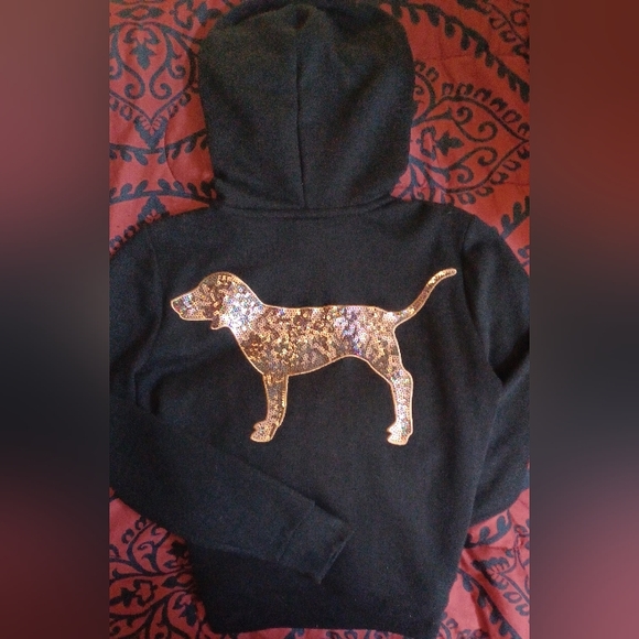 Like new Victoria's secret pink bling 1/4 zip hoodie size medium - Picture 10 of 11